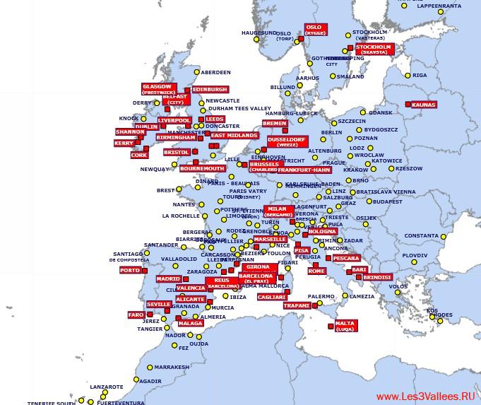 Карта полетов ryanair