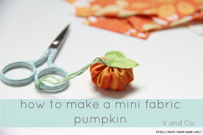 how to make a mini fabric pumpkin header (700x466, 102Kb)