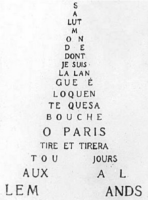Picasso Apollinaire Calligramme of Eiffel Tower (297x400, 21Kb)