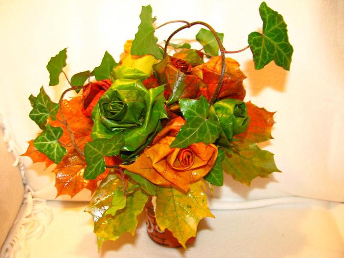 «изготовление роз из осенних листьев» | План-конспект на тему: | Образовательная социальная сеть