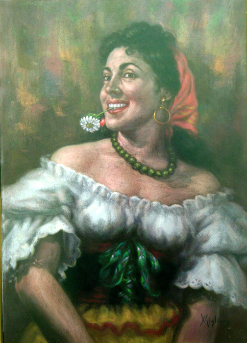 VINCENZO MIGLIARO - La ragazza - Pastel - 70 x 50 - 1930 (504x700, 404Kb)