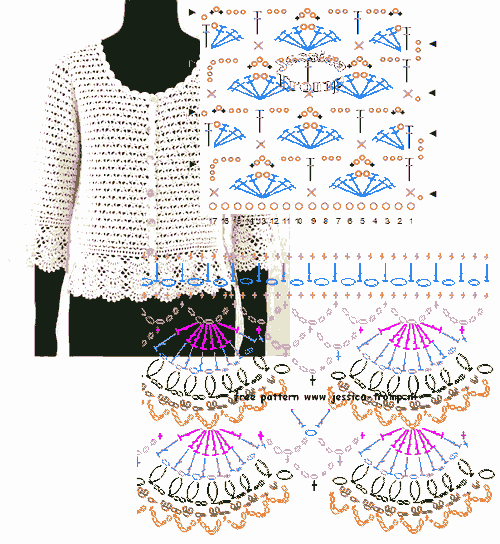 crocheted cardigan gehaakt vest e2 (500x544, 29Kb)