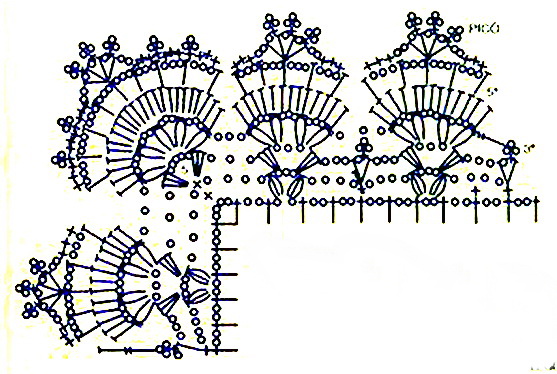 Обвязка веерочки крючком схемы