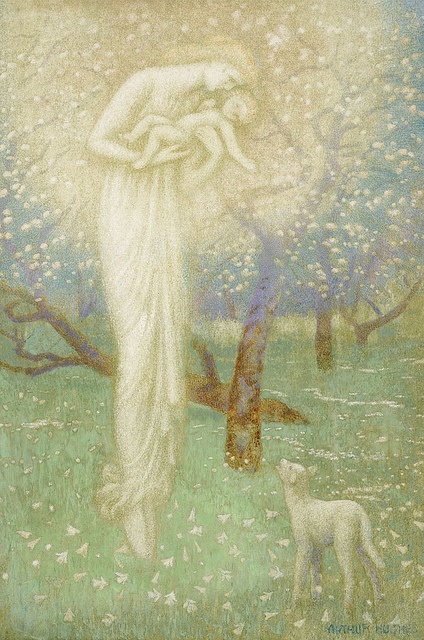 Arthur Hughes (1832 - 1915), - The lamb who made thee (424x640, 153Kb)