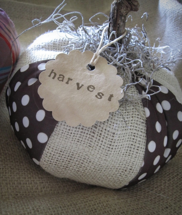 polka-dot burlap pumpkin (592x700, 292Kb)