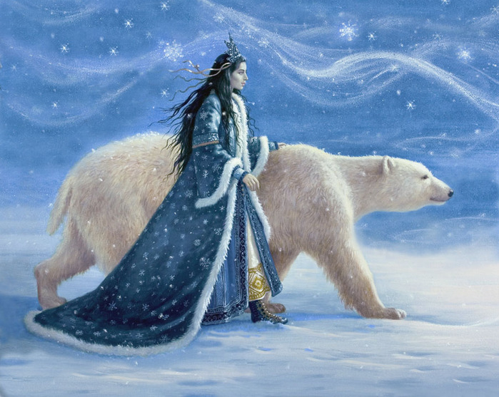 Snow Princess and Polar Bear (700x557, 140Kb)