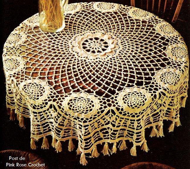 Toalha Redonda de Croche - Crochet Table Clothe Topper - Pink Rose (648x576, 136Kb)