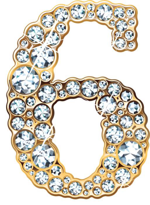 Цифра 6 на белом фоне
