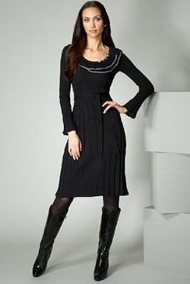 knitted frill dress with belt (268x400, 12Kb)