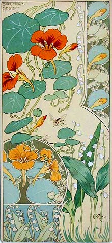 Art Nouveau Nasturtiums (220x475, 73Kb)