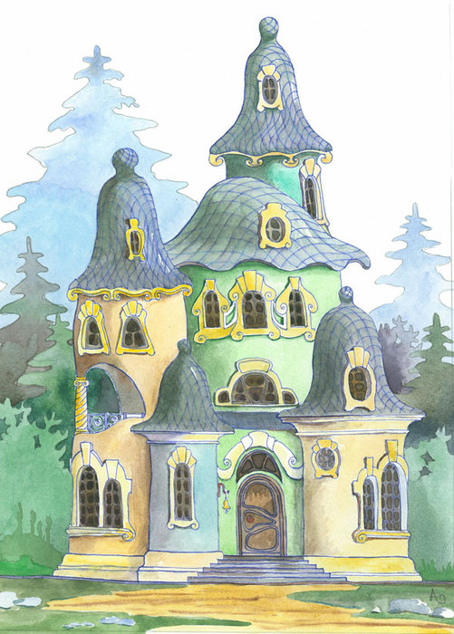 Сказочные домики картинки нарисованные