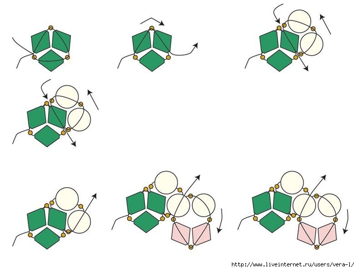 Цепочка из бисера схема