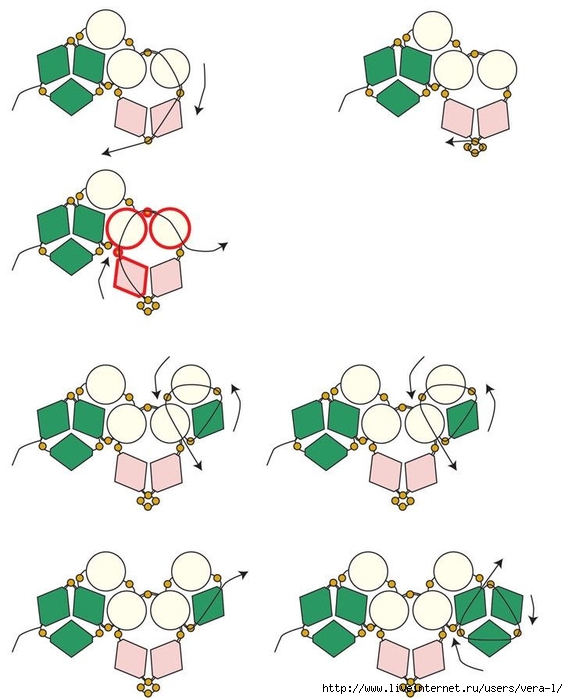 Цепочка из бисера схема