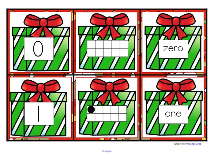 Three cards. 6 Number Christmas Theme.