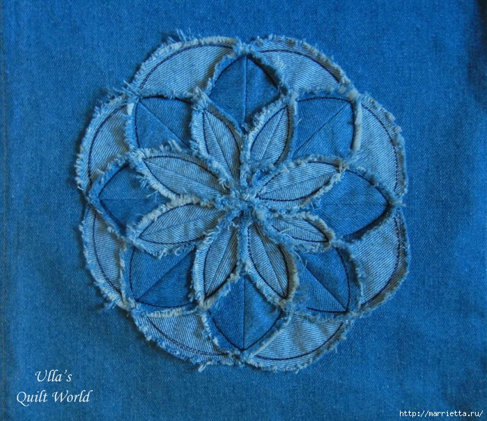 Лоскутное шитье. Подушка с цветком (2) (700x605, 409Kb)