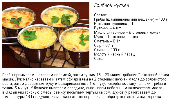 Технологическая карта жюльен с курицей и грибами