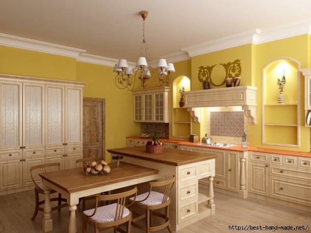 Whitewash-Cabinet-in-Yellow-Kitchen-610x457 (610x457, 135Kb)