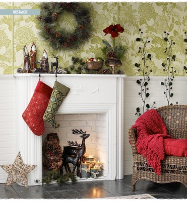 Holiday Christmas Fall decor - interior design - Fireplace and mantlepiece decor and design - 6 (371x400, 58Kb)