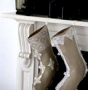 Lace Christmas Fall Holiday Fireplace Stockings - decor - decorations (377x383, 22Kb)