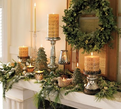 Holiday Christmas Fall decor - interior design - Fireplace and mantlepiece decor and design - 3 (400x360, 46Kb)