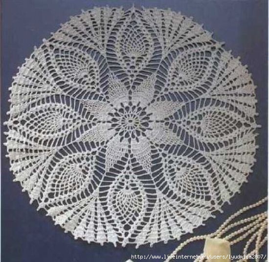 Салфетка с ананасами - 1 часть - Crochet doily - вязание крючком