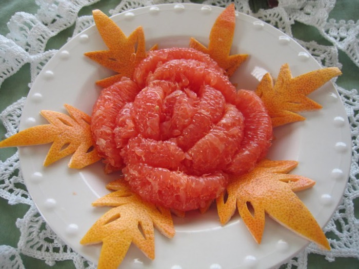 Как красиво нарезать грейпфрут на стол фото