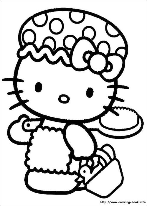 Hello kitty фото раскраска