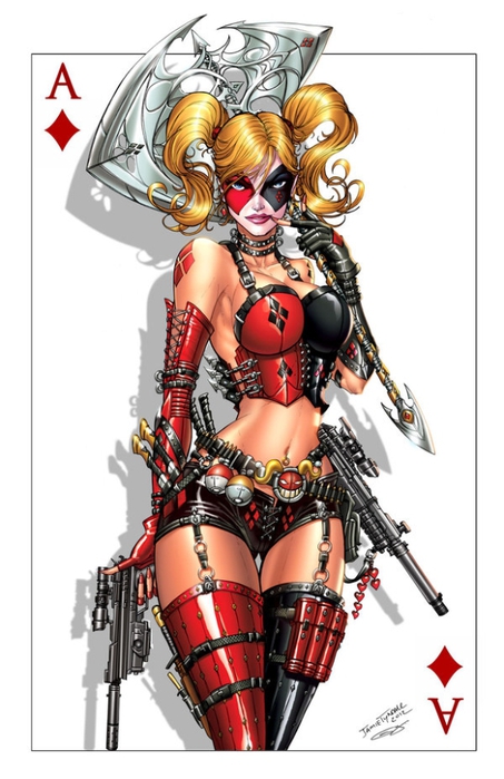 harley_quinn___deadpool_commission__colours__by_jamietyndall-d50pd8g (453x700, 181Kb)