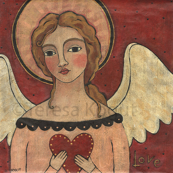 Angel of Love 12x12 print on wood by Teresa Kogut (570x570, 140Kb)