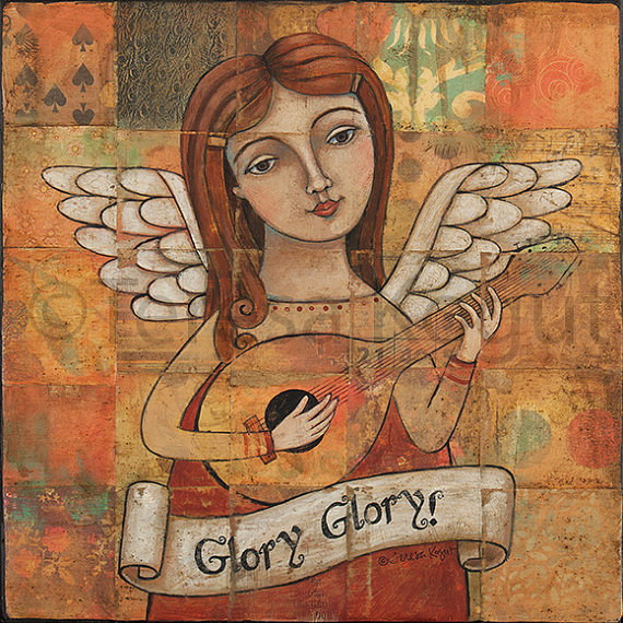 Angel with Guitar 12x12 print on wood by Teresa Kogut (570x570, 151Kb)