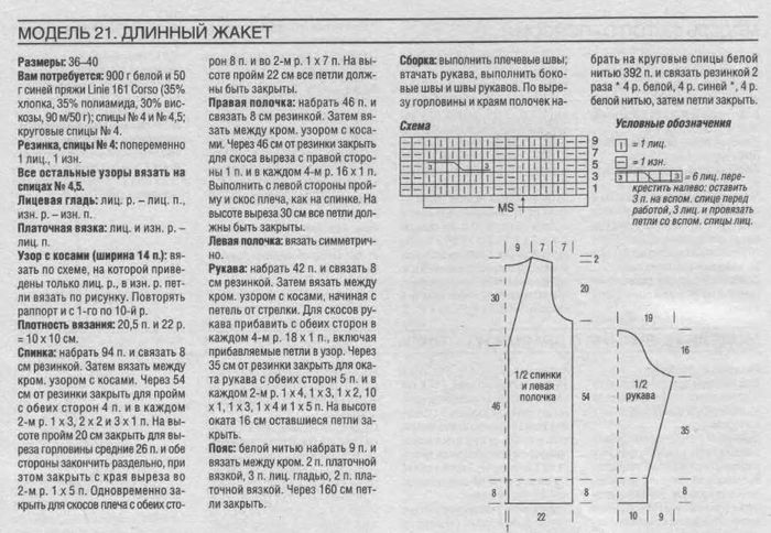 Пройма рукава спицами схема