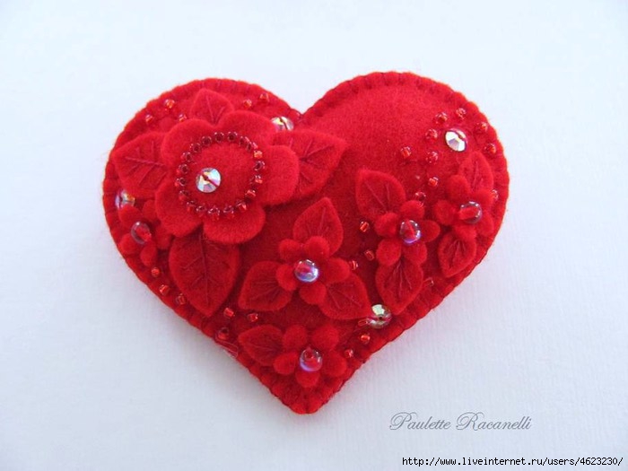 Винтажные сердечки-валентинки из ткани - delayprosto