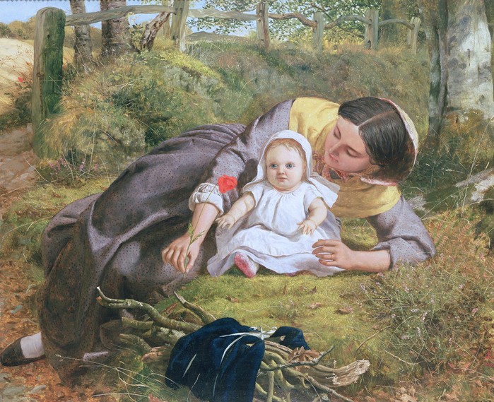 Mother and Child with a poppy (700x569, 160Kb)