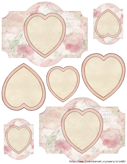 Valentine's Day labels and hearts printable ~ lilac-n-lavender (540x700, 250Kb)