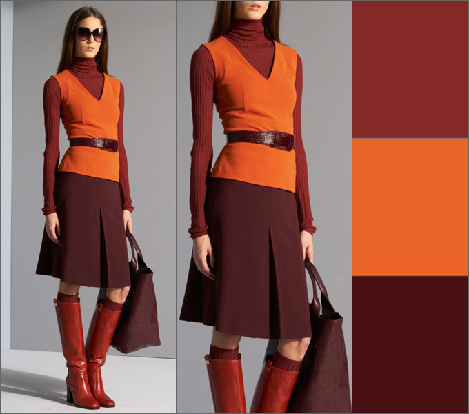 Сочетание оранжевого цвета в одежде - советы по комбинации оранжевого с другими цветами