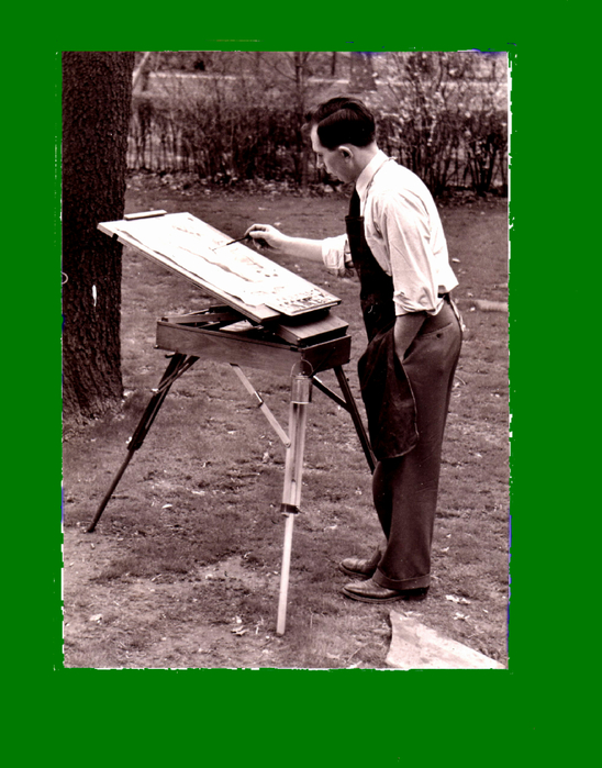 Q 736  Plein-air painting demonstration 1952 (548x700, 340Kb)