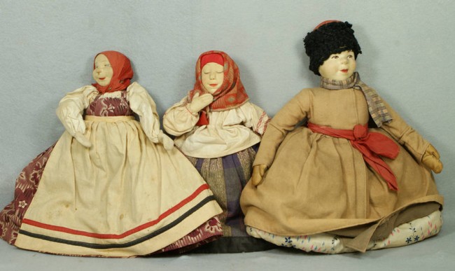 3 Russian tea cozy stockinete dolls, early-mid 20 (650x387, 61Kb)