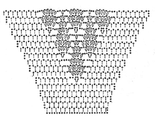 Шаль крючком листочки схема