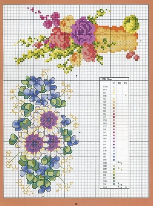 Отличный журнал вышивки Marie Barber - Cross-Stitch Florals (4) (520x700, 298Kb)
