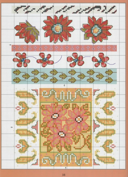 Отличный журнал вышивки Marie Barber - Cross-Stitch Florals (32) (507x700, 318Kb)