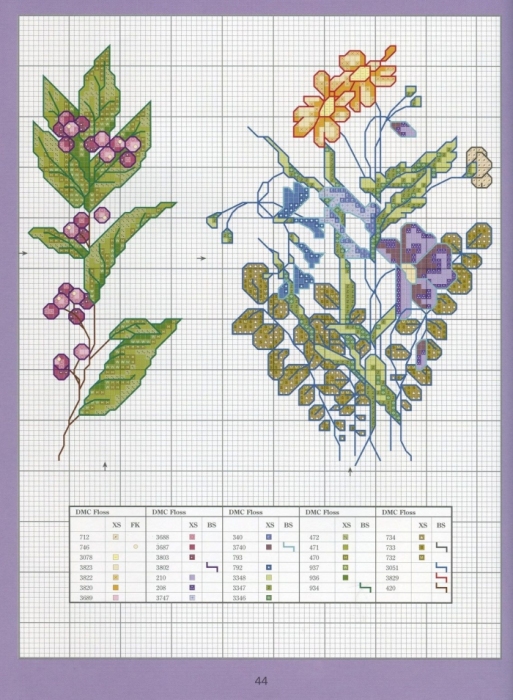 Отличный журнал вышивки Marie Barber - Cross-Stitch Florals (38) (513x700, 270Kb)