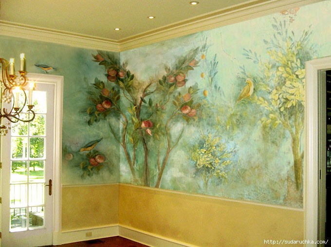 Художественная роспись стен интерьера