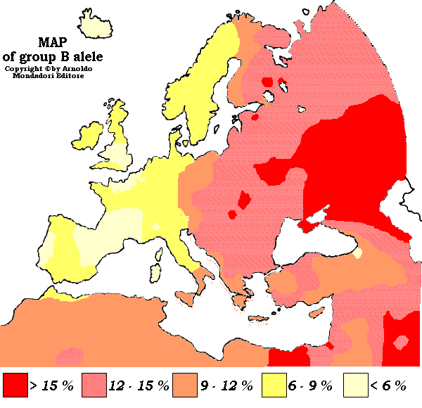 Карта крови по группам