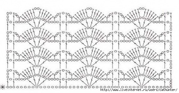 Веерочки крючком схемы и описание