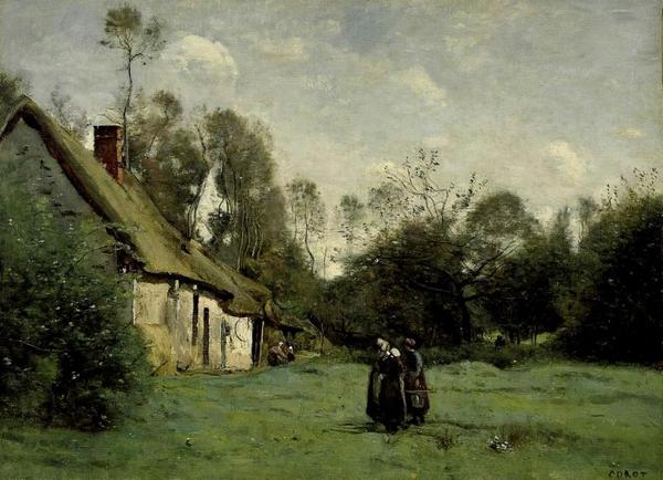 Camille-Corot-Thatched-Cottage-in-Normandy_reference (600x434, 47Kb)