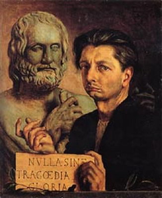 Self-Portrait with bust of Euripides, 1922-23 De Chirico 1a (326x400, 33Kb)