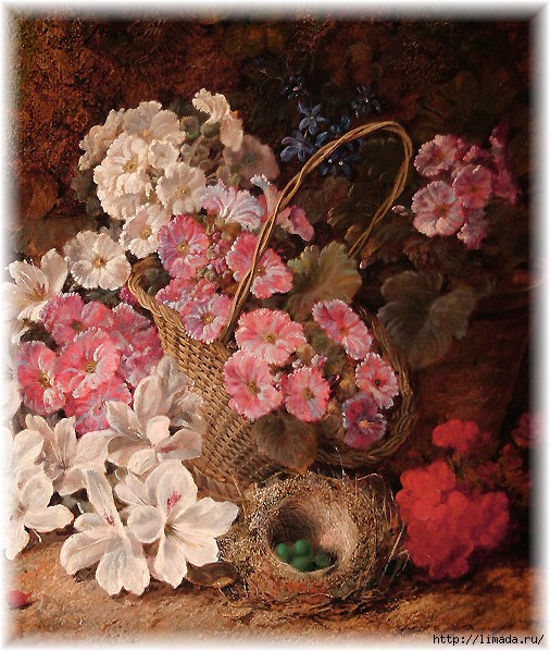 pink flowers and nest (506x598, 262Kb)