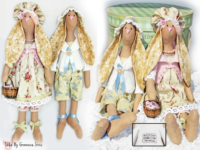 МК по пошиву Тильда-зайцев. Часть 3 - одежда для зайца-мальчика и пошив ушек