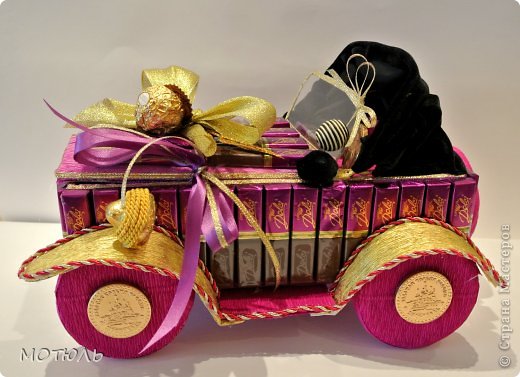 Машинка из шоколадных конфет. Конкурсный мастер-класс