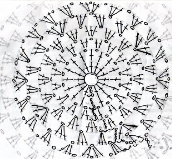 Как связать из круга квадрат крючком схема и описание